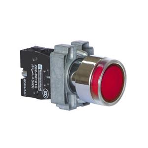 施耐德 红色 XB2B金属系列 XB2BW34M1C 开孔直径 22mm 1NO 圆平头 弹簧复位 带灯按钮