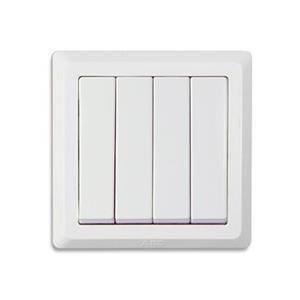 ABB AE104 暗装 白色 四开 单控 墙壁开关（AE德逸）