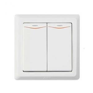 ABB AE165 暗装 白色 二开 双控 带灯墙壁开关（AE德逸）