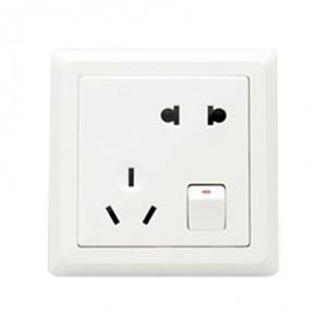 ABB AE225 暗装 白色 一开 五孔 墙壁开关（AE德逸）